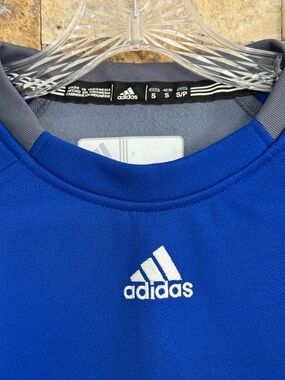 adidas Royal Blue Crewneck Top with Gray Trim